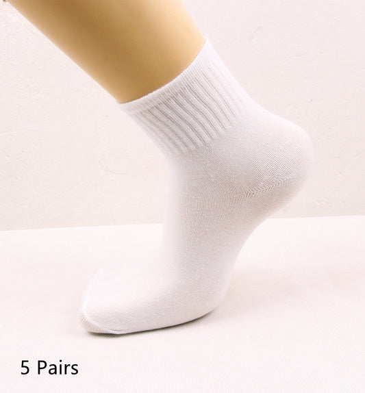 5-Pair Cozy White Socks
